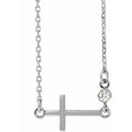 Accented Sideways Cross Necklace
