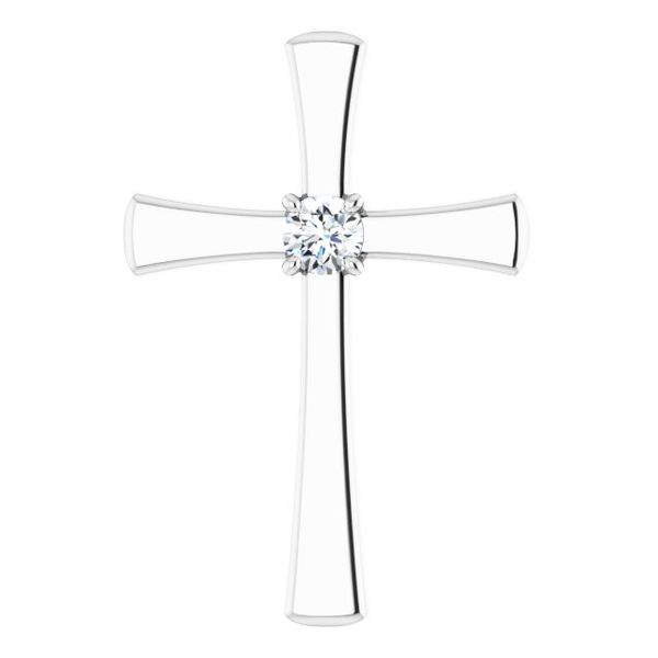 Solitaire Cross Pendant