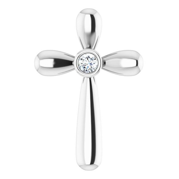 Solitaire Bezel-Set Cross Pendant