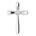 Solitaire Bezel-Set Cross Pendant