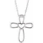 Cross with Heart Necklace