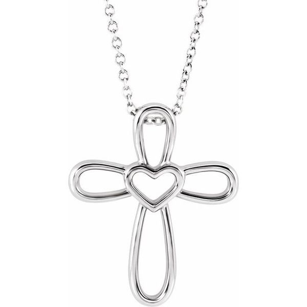 Cross with Heart Necklace