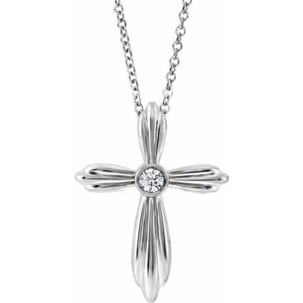 Bezel-Set Cross Necklace