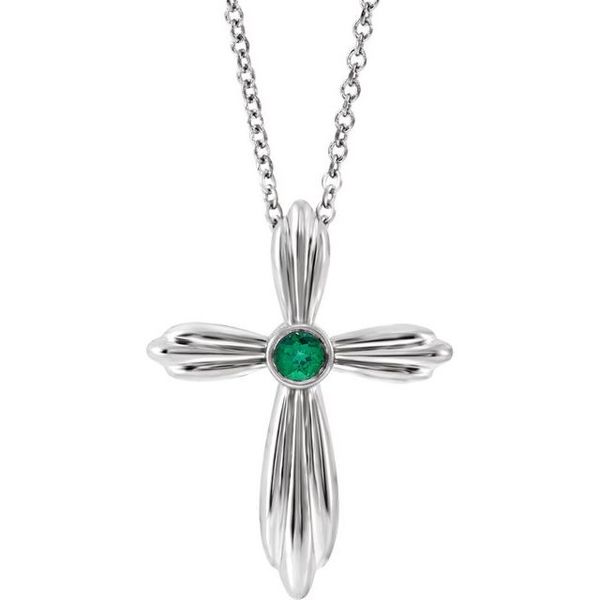 Bezel-Set Cross Necklace