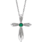 Bezel-Set Cross Necklace
