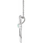 Bezel-Set Cross Necklace - Image 2