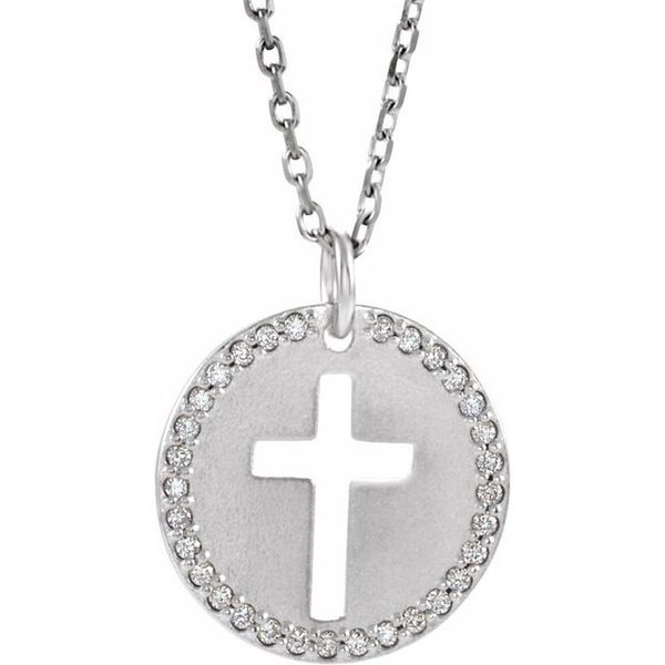 Accented Pierced Cross Necklace