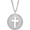 Accented Pierced Cross Necklace