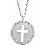 Accented Pierced Cross Necklace