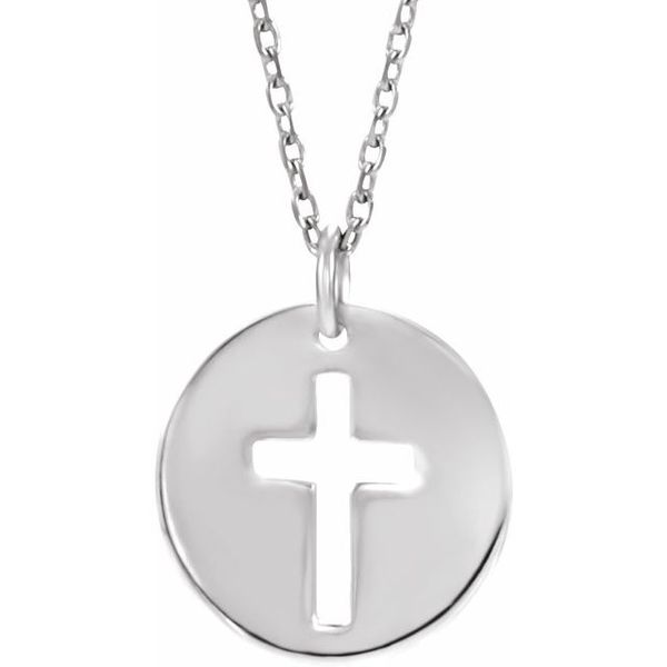 Accented Pierced Cross Necklace - Image 3