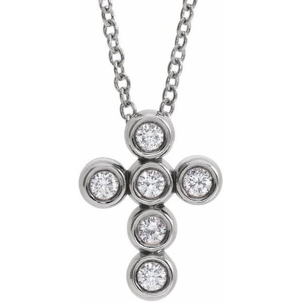 Bezel-Set Cross Necklace