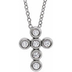 Bezel-Set Cross Necklace