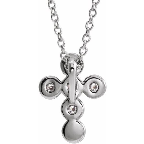 Bezel-Set Cross Necklace - Image 3