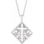 Ornate Pierced Cross Necklace