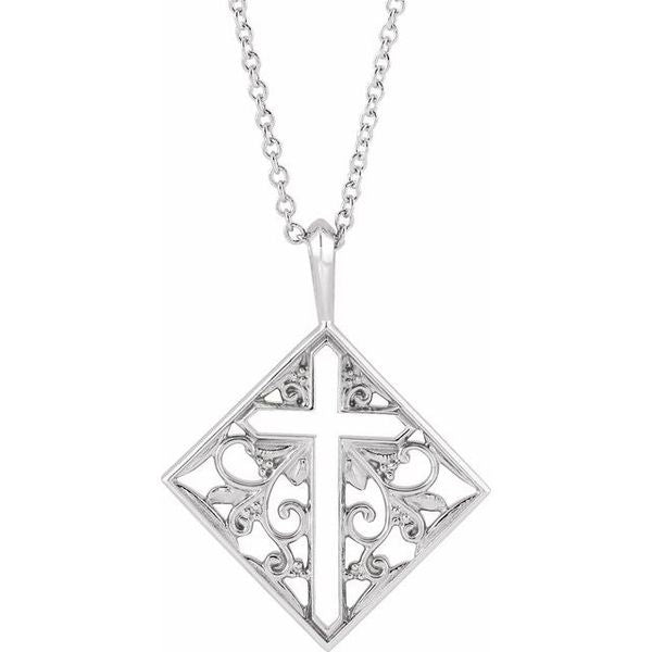 Ornate Pierced Cross Necklace