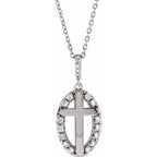 Halo-Style Cross Necklace