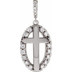 Halo-Style Cross Pendant