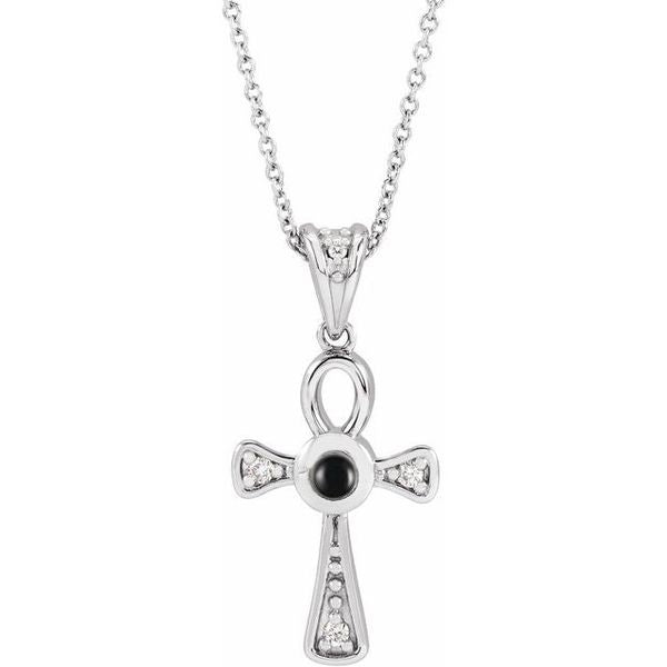 Cabochon Ankh Cross Necklace