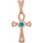 Cabochon Ankh Cross Pendant