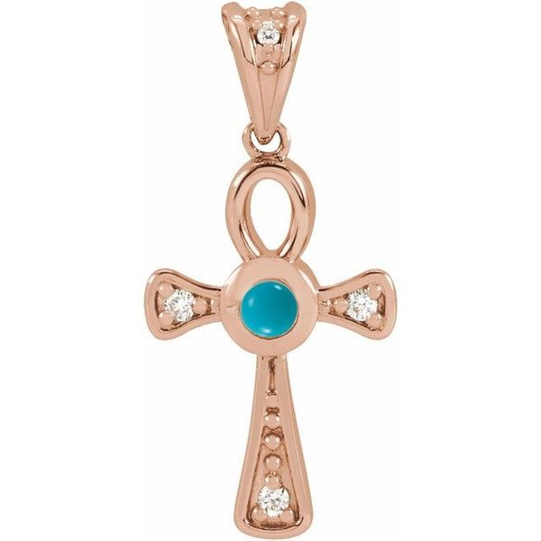 Cabochon Ankh Cross Pendant