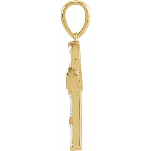 Accented Baguette Cross Pendant - Image 2