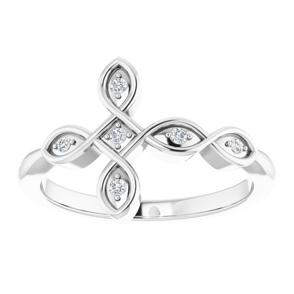 Accented Sideways Cross Ring - Image 3