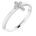 Accented Stackable Cross Ring