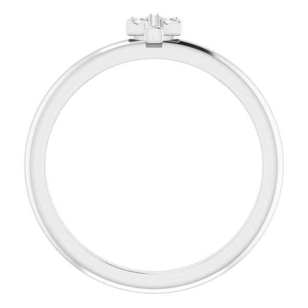 Accented Stackable Cross Ring - Image 2