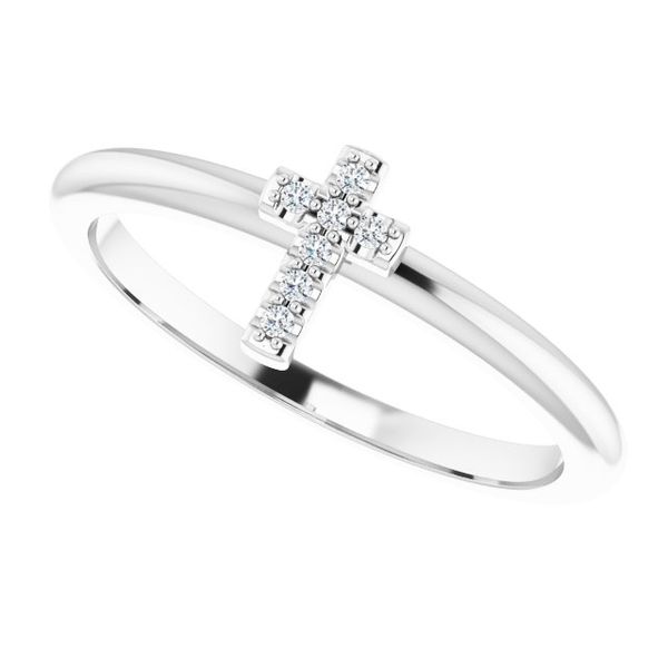 Accented Stackable Cross Ring - Image 5