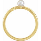 Pearl Sideways Cross Ring - Image 2