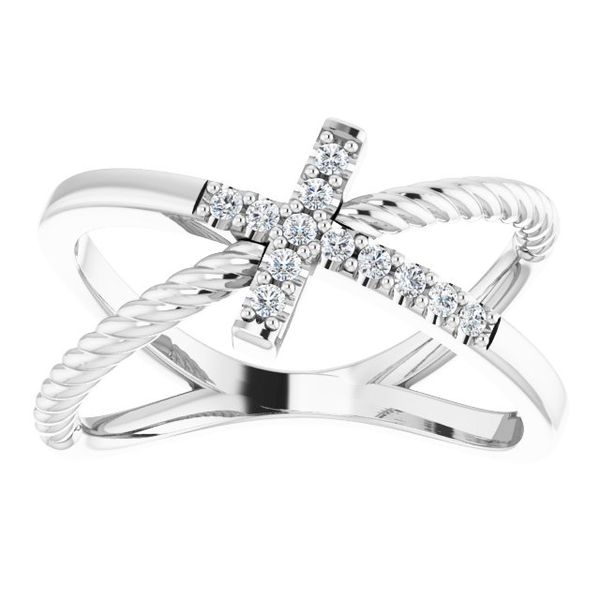 Accented Cross Rope Ring - Image 3