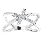 Accented Cross Rope Ring - Image 3