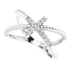 Accented Cross Rope Ring - Image 5
