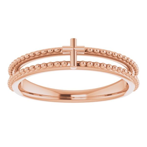 Milgrain Stackable Cross Ring - Image 3