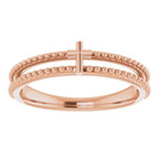 Milgrain Stackable Cross Ring - Image 3