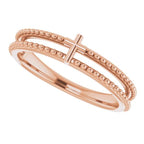 Milgrain Stackable Cross Ring - Image 5