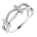 Accented Stackable Cross Ring