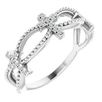 Accented Stackable Cross Ring
