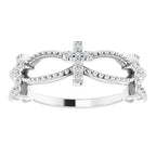 Accented Stackable Cross Ring - Image 3