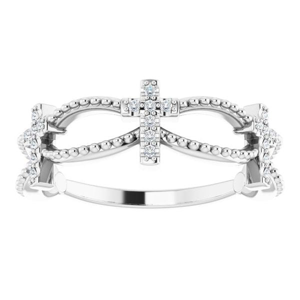 Accented Stackable Cross Ring - Image 3