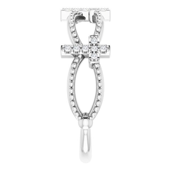 Accented Stackable Cross Ring - Image 4