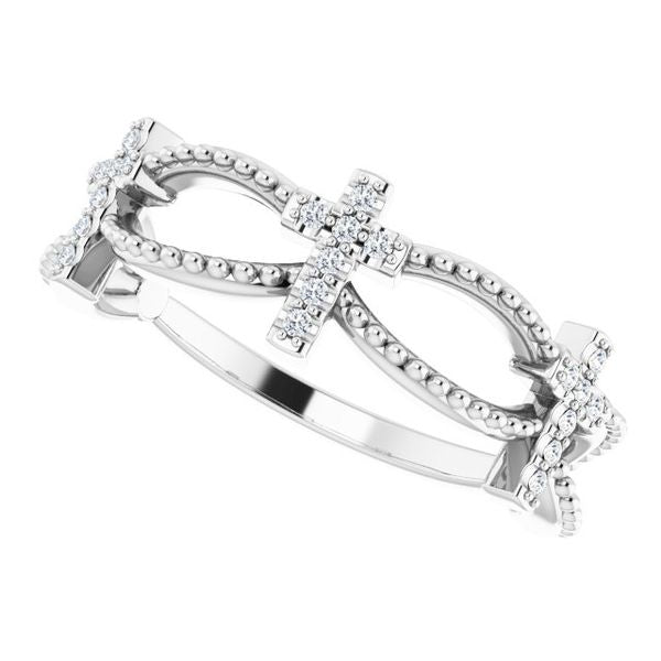 Accented Stackable Cross Ring - Image 5