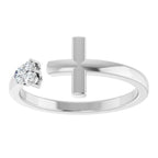 Accented Negative Space Cross Ring - Image 3