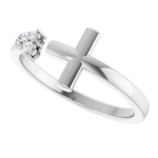 Accented Negative Space Cross Ring - Image 5