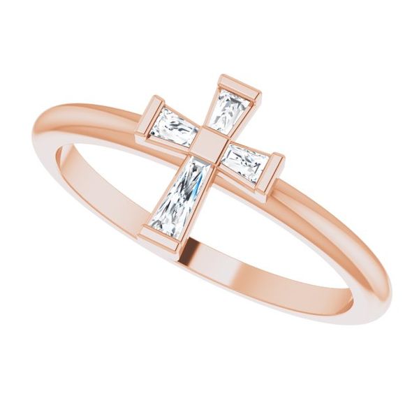 Accented Stackable Cross Ring - Image 5