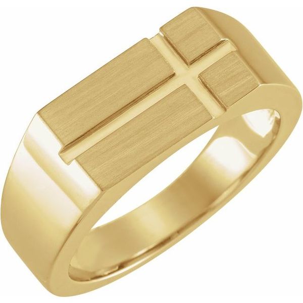 Rectangle Cross Signet Ring