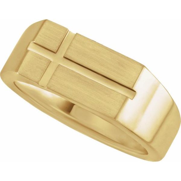 Rectangle Cross Signet Ring - Image 3