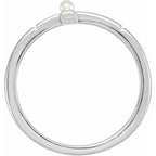 Pearl Sideways Cross Ring - Image 2