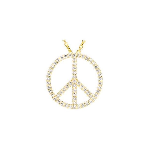 Tiny Peace Sign Necklace - Image 2