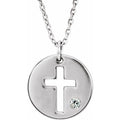 Pierced Cross Disc Necklace